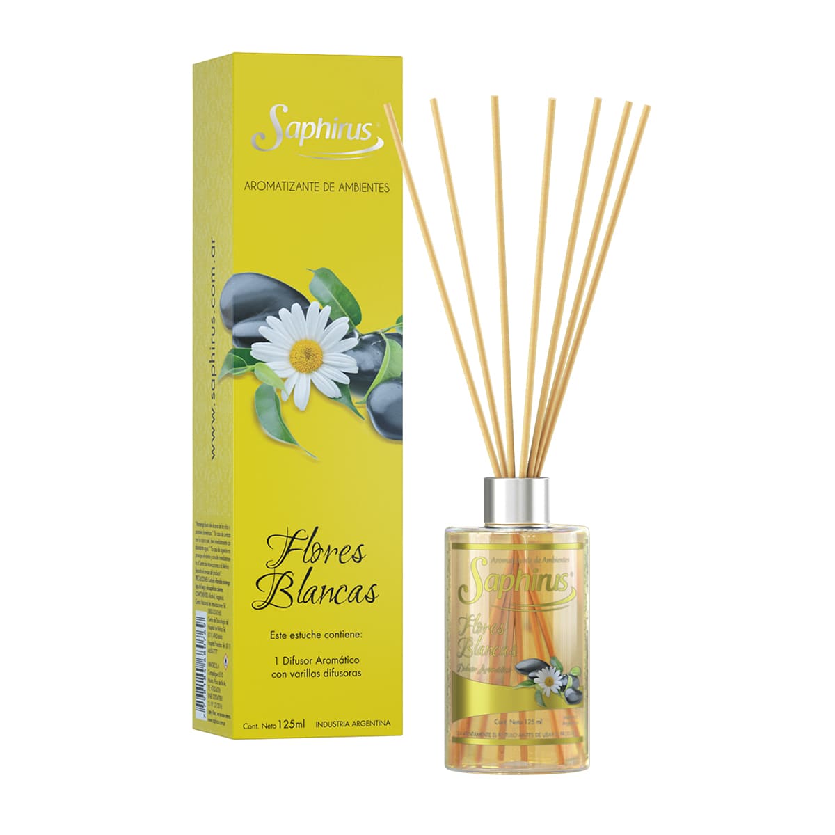 DIFUSOR AROMÁTICOS SAPHIRUS 125ml - FLORES BLANCAS