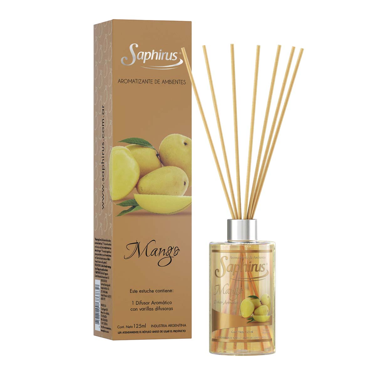 DIFUSOR AROMÁTICOS SAPHIRUS 125ml - MANGO