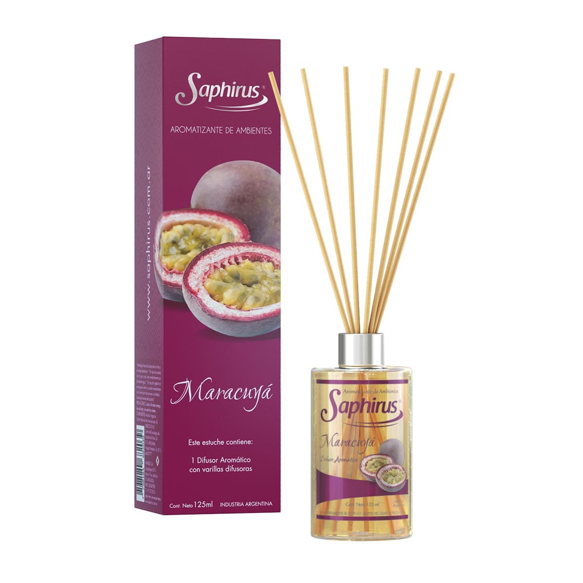 DIFUSOR AROMÁTICOS SAPHIRUS 125ml - MARACUYA