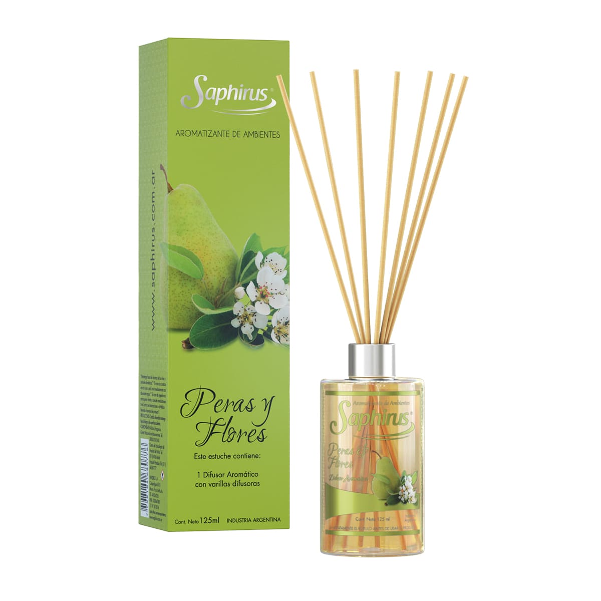DIFUSOR AROMÁTICOS SAPHIRUS 125ml - PERAS Y FLORES