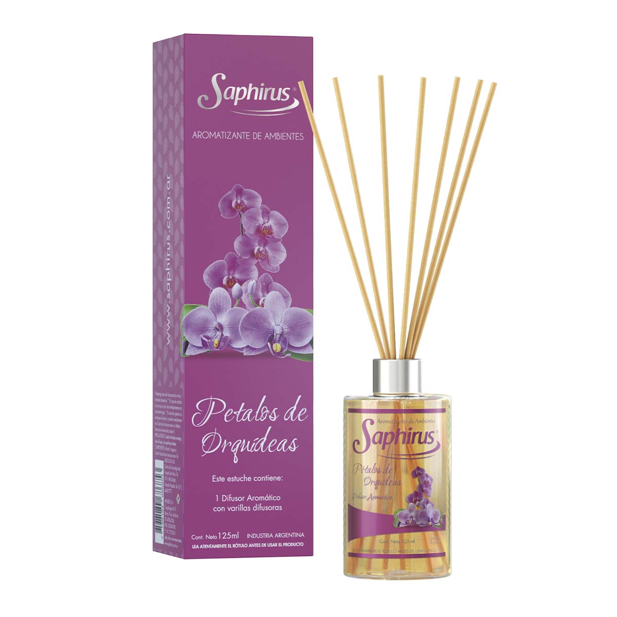 DIFUSOR AROMÁTICOS SAPHIRUS 125ml - PETALOS DE ORQUIDEAS