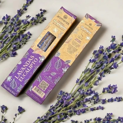 SAHUMERIOS AROMANZA ORGANICOS x 8 - LAVANDA Y EUCALIPTO