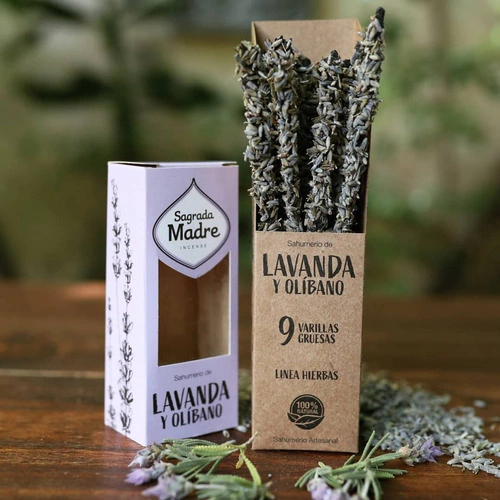 SAHUMERIOS SAGRADA MADRE DOS AROMAS NATURAL X8 - LAVANDA Y OLIBANO