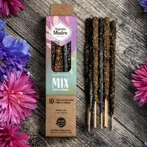 SAHUMERIOS SAGRADA MADRE MIX HIERBAS Y FLORES X 10