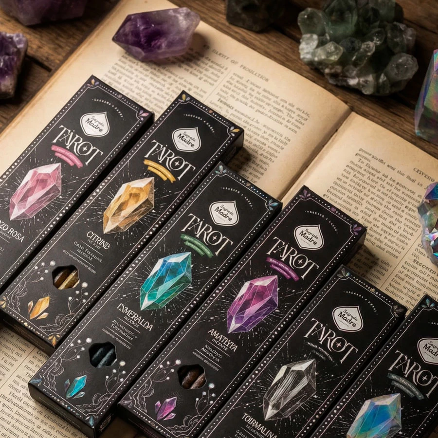 SAHUMERIOS SAGRADA MADRE TAROT GEMAS PRECIOSAS X6 - ESMERALDA